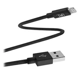 T'NB Câble Usb-Lightning Tressé, Noir l'unité
