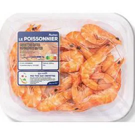 AUCHAN LE POISSONNIER Crevettes entières cuites 80/120 200g