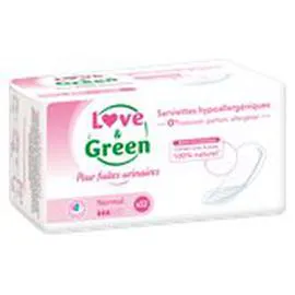 LOVE & GREEN Serviettes Incontinence Normal x12