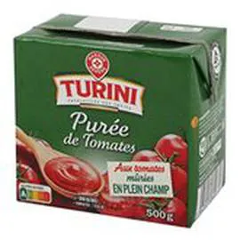MARQUE REPÈRE, TURINI Purée de tomates Brique 500g
