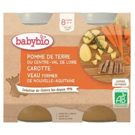 BABYBIO Petits pots Bio Légumes veau - 8 mois 2x200g
