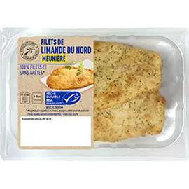 PRODUCTEURS & COMMERÇANTS Filets de limande du Nord meunière 200g