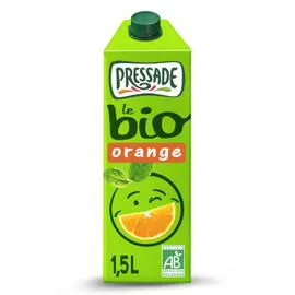 PRESSADE Nectar d'orange doux et sans pulpe Bio 1,5l