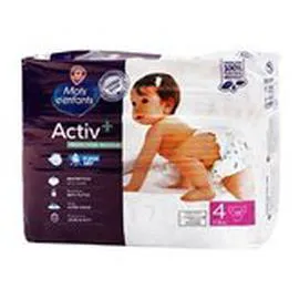 MARQUE REPÈRE, MOTS D'ENFANTS Couches Activ+ T4 : 7/18kg - x39 changes x39