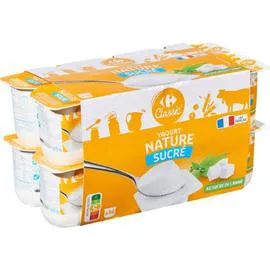 CARREFOUR CLASSIC' Yaourt nature sucré 16x125g