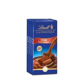 LINDT Tablette de chocolat AUTHENTIQUE Noir Extra Fondant 3x100g