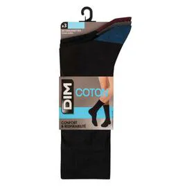 DIM Lot De 3 Paires De Chaussettes Noires Homme T39/42 l'unité