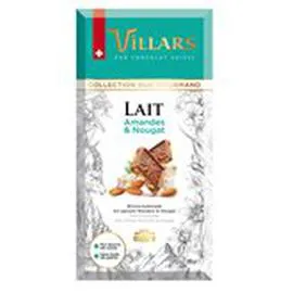 VILLARS Tablette chocolat Lait amandes nougat 180g