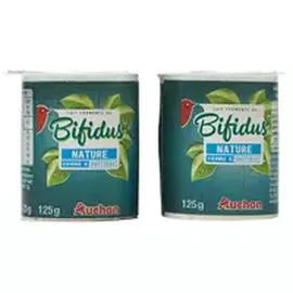 AUCHAN Yaourt au lait fermenté au bifidus nature 4x125g