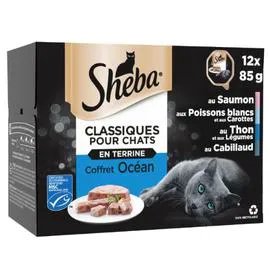 SHEBA Pâtée pour chat terrines Océan 6x85g