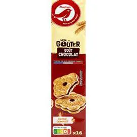 AUCHAN Mon Goûter Carré Biscuits fourrés saveur chocolat 300g