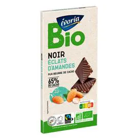 IVORIA BIO Chocolat noir éclats d'amandes caramélisés BIO 100g