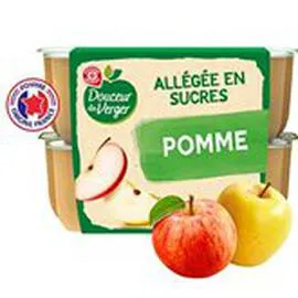 MARQUE REPÈRE, DOUCEUR DU VERGER Compote allégée pomme 8x100g