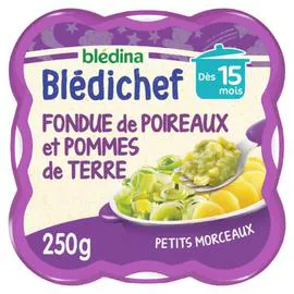 BLÉDINA, BLÉDICHEF Plat bébé dès 15 mois fondue de poireaux et pommes de terre 250g
