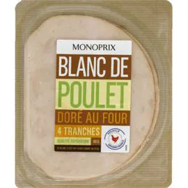 MONOPRIX Blanc de poulet doré au four 160g