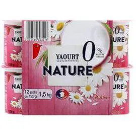 AUCHAN Yaourt nature allégé 0% MG 12x125g