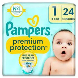 PAMPERS Couches Bébé Premium Protection 2 - 5 kg Taille 1 x24