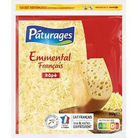 PÂTURAGES Emmental français râpé 350g