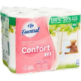 CARREFOUR ESSENTIAL Papier toilette Confort x12