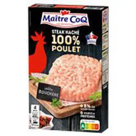 MAÎTRE COQ Steak haché 100% poulet x4 400g