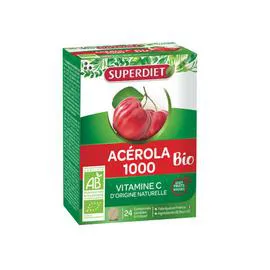 SUPER DIET Complément Alimentaire Acerola 1000 Vitamine C Bio x24 x24