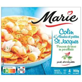 MARIE Plat cuisiné colin d'Alaska petites St Jacques 900g