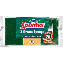 SPONTEX Gratte-Eponge efficacité maximale x3