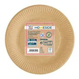 HOMESIDE Assiettes plates kraft 23cm - x50 x50