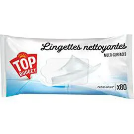 TOP BUDGET Lingettes nettoyantes multi-surfaces parfum citron x80 