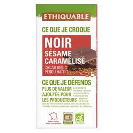 ÉTHIQUABLE Tablette de chocolat sésame caramélisé Bio 100g
