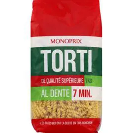 MONOPRIX Torti de qualité supérieure, prêt en 7 minutes 1kg