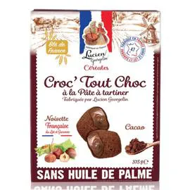 LUCIEN GEORGELIN Biscuits fourrés chocolat pâte à tartiner croc'tout chic 375g