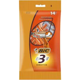 BIC Rasoir Jetable Plus Doux 3 Lames Sensitive Homme x14