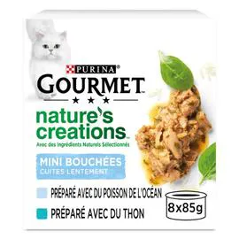 PURINA, GOURMET Pâtée pour chat au Poisson de l'océan et au thon 8x85g