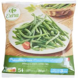 CARREFOUR EXTRA Haricots verts extra-fins précuits vapeurs 750g
