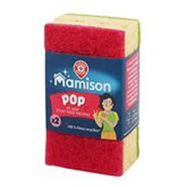 MARQUE REPÈRE, MAMISON Eponges grattantes Couleurs pop x2 x2