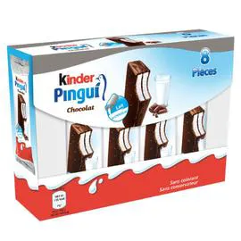 KINDER Génoises chocolat noir fourrées lait et cacao Pingui 240g
