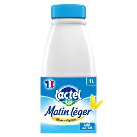 LACTEL, MATIN LÉGER Lait Sans lactose UHT Demi-Ecrémé 1l