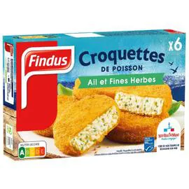 FINDUS Poisson pané croquettes ail et fines herbes 6x50g