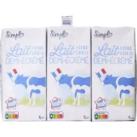 CARREFOUR SIMPL Lait demi-écrémé 6x1l