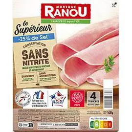MONIQUE RANOU Jambon Le Supérieur réduit en sel 160g