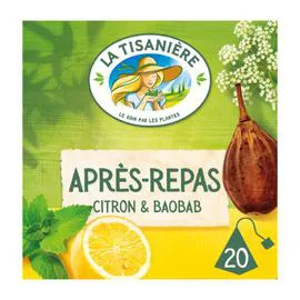 LA TISANIÈRE Infusion Après-repas citron 25x1,5g