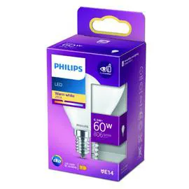 PHILIPS Ampoule LED E14 Sphérique Blanc-chaud 60W x1 l'unité