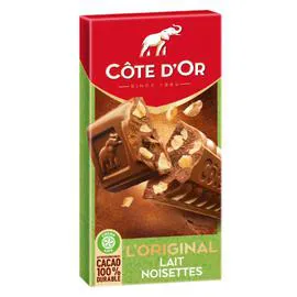 CÔTE D'OR Chocolat au lait et aux éclats de noisettes L'Original 200g