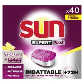SUN Capsules Lave Vaisselle Tout en 1 Expert plus au Citron x40