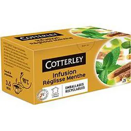 COTTERLEY Infusion réglisse menthe 25x1,4g