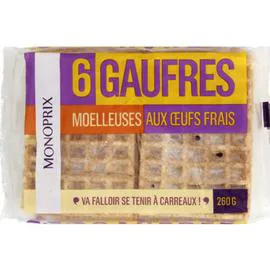 MONOPRIX Gaufres moelleuses aux oeufs frais 260g