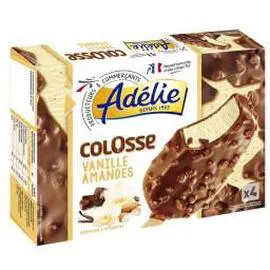 ADÉLIE Glace vanille amandes Colosse 4x120ml