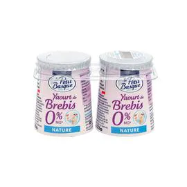 LE PETIT BASQUE Yaourt de brebis nature, 0% de matière grasse 2x125g