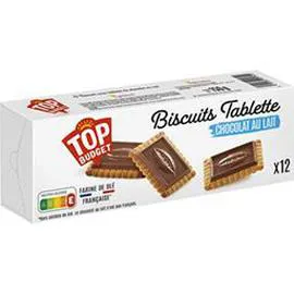 TOP BUDGET Biscuits tablette chocolat au lait 150g